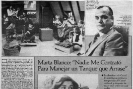 Marta Blanco, "nadie me contrató para manejar un tanque que arrase": [entrevista]