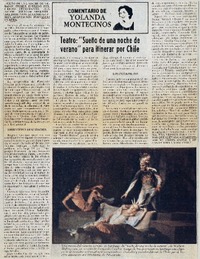 Teatro: "Sueño de una noche de verano" para itinerar por Chile