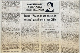 Teatro: "Sueño de una noche de verano" para itinerar por Chile