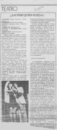 Sálvese quien pueda!!