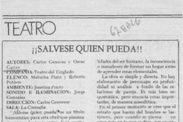Sálvese quien pueda!!