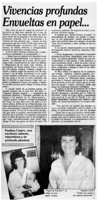 Vivencias profundas envueltas en papel --