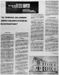 El tribunal del honor", aspectos de su estructura.