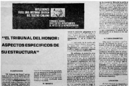 El tribunal del honor", aspectos de su estructura.