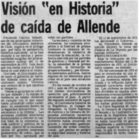 Visión "en historia" de caída de Alende.