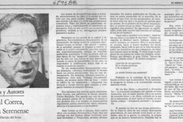 Raúl Correa, poeta serenense