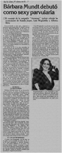 Bárbara Mundt debutó como sexy parvularia.