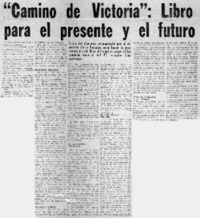 Camino de vistoria": libro para el presente y el futuro.