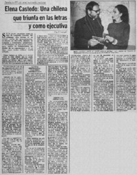 Elena Castedo: una chilena que triunfa en las letras y como ejecutiva : [Entrevista]