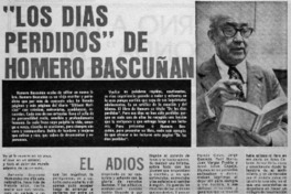 Los días perdidos" de Homero Bascuñan.