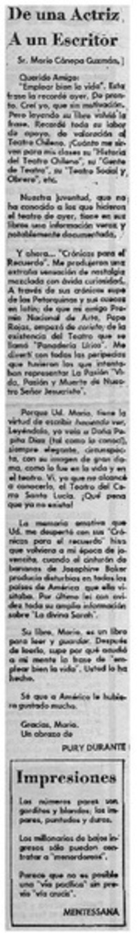 De una ctriz a un escritor