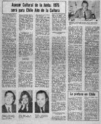 Asesor cultural de la junta : 1976 será para Chile año de la cultura