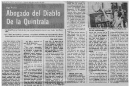 Abogado del diablo de la Quintrala : [entrevista]