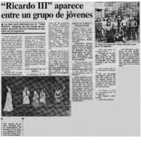 Ricardo III" aparece entre un grupo de jóvenes : [entrevista]