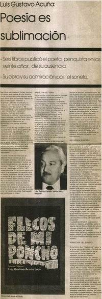Luis Gustavo Acuña: poesía es sublimación.
