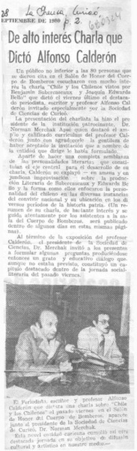 De alto interés charla que dictó Alfonso Calderón.