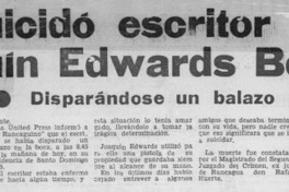 La fecunda vida del escritor periodista Joaquín Edwards Bello.