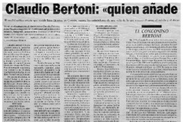 Claudio Bertoni: "quien añade ciencia a su vida, añade dolor"