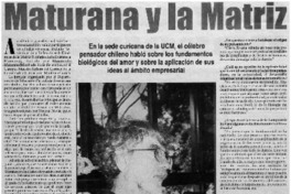 Maturana y la matriz : [entrevista]