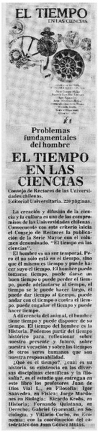 El Tiempo en las ciencias.