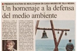 Un homenaje a la defensa del medio ambiente.