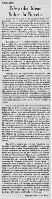 Edwards: ideas sobre la novela