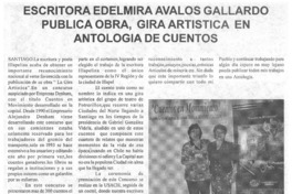 Escritora Edelmira Avalos Gallardo publica obra, gira artística en antología de cuentos.