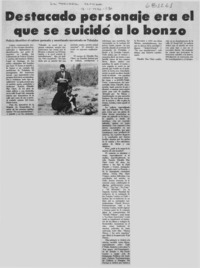 Destacado personaje era el que suicidó a lo bonzo.