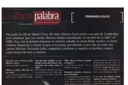 La Ultima palabra : [Entrevista]