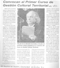 Convocan al primer curso de gestión cultural territorial