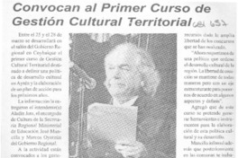 Convocan al primer curso de gestión cultural territorial