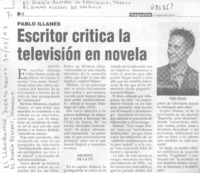 Escritor critica la televisión en novela.