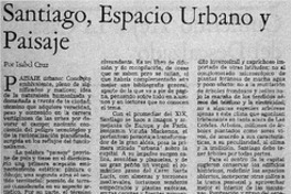 Santiago, espacio urbano y paisaje