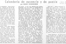 Calendario de ausencia y de poesía