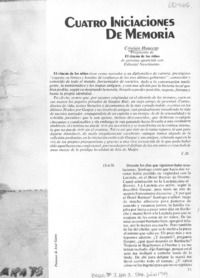 Cuatro iniciaciones de memoria.