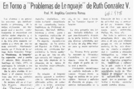 En torno a "Problemas de lenguaje" de Ruth González V.