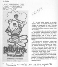Lanzamiento del libro "Enigmas infantiles".