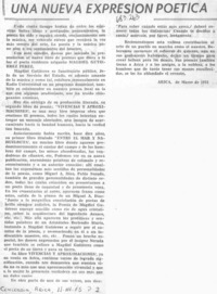 Una Nueva expresión poética.