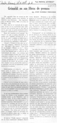 Grimaldi en sus libros de poemas