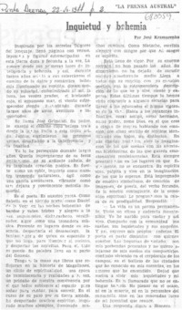 Inquietud y bohemia