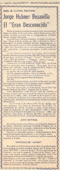 Jorge Hübner Bezanilla el "Gran desconocido".