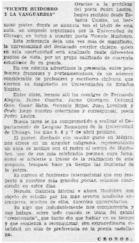 Vicente Huidobro y la vanguardia