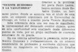 Vicente Huidobro y la vanguardia