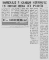 Homenaje a Camilo Henríquez en ciudad cuna del procer.