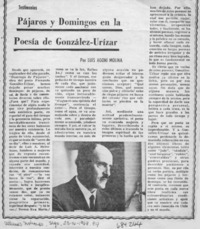 Pájaros y domingos en la poesía de González-Urízar