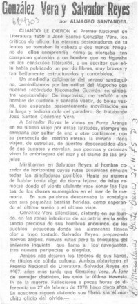 González Vera y Salvador Reyes