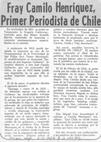 Fray Camilo Henríquez, primer periodista de Chile.