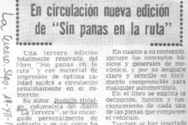 En circulación nueva edición de "Sin panas en la ruta".