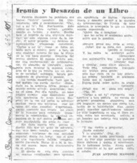 Ironía y desazón de un libro