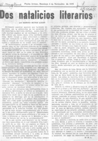 Dos natalicios literarios